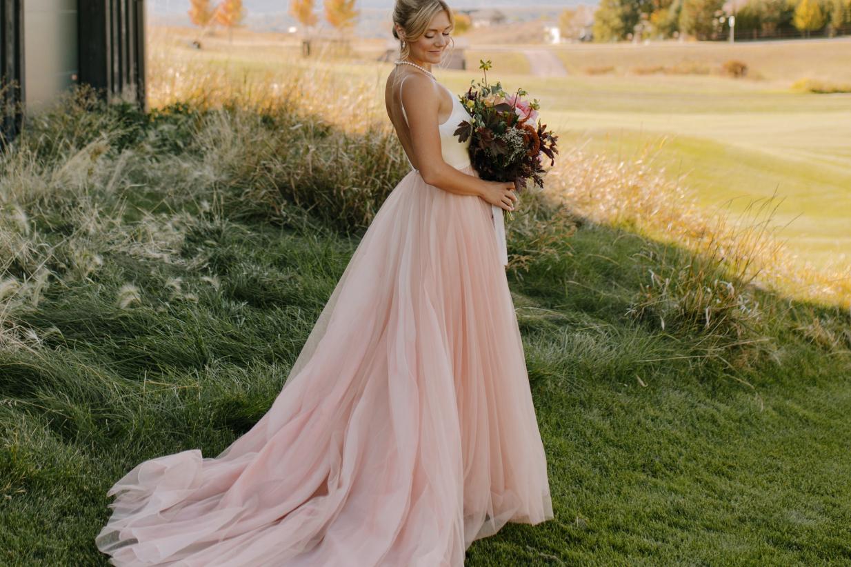 Pink Wedding Dress for a Modern Bride