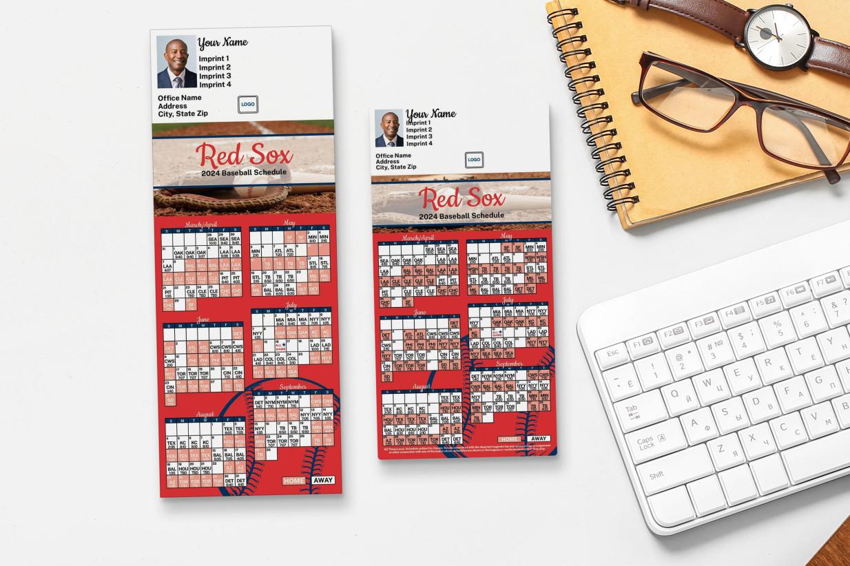 Two Sizes of Baseball Schedule Magnet MagnetCard and Full-Magnet