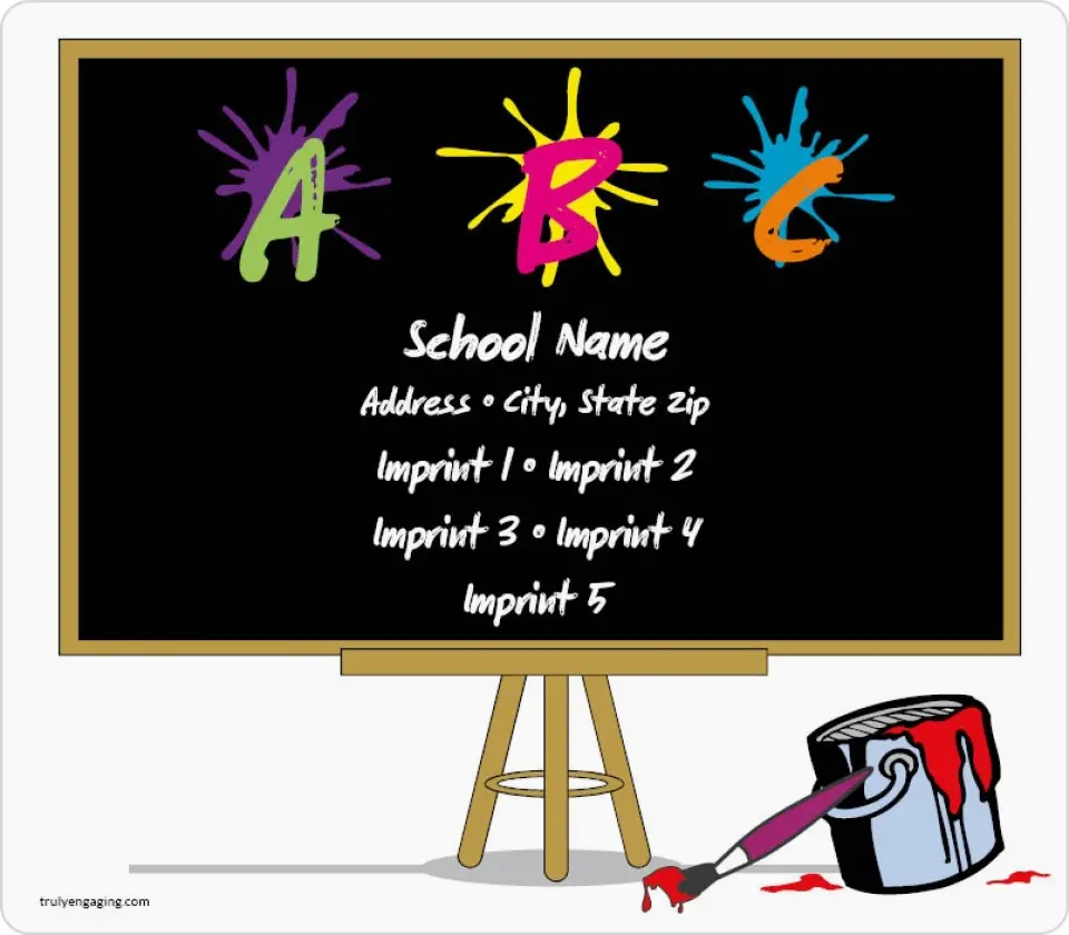 This is a 3½" x 4" School Contact Magnet called ABC Chalkboard printed in full color