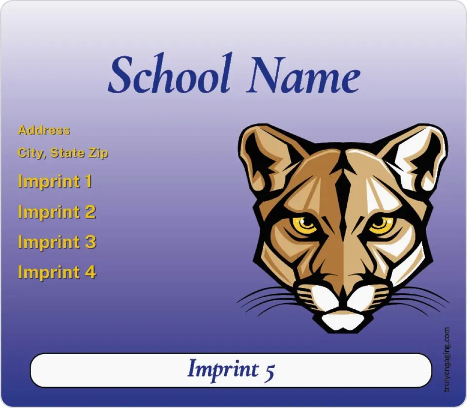 This is a 3½" x 4" School Contact Magnet called Gradient with Mascot printed in full color