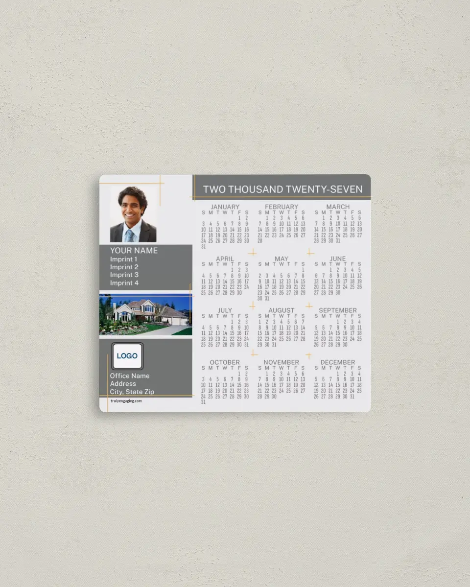 This is a 3½" x 4" Full Magnet Calendar called Popular Property printed in full color with a Standard Gloss finish