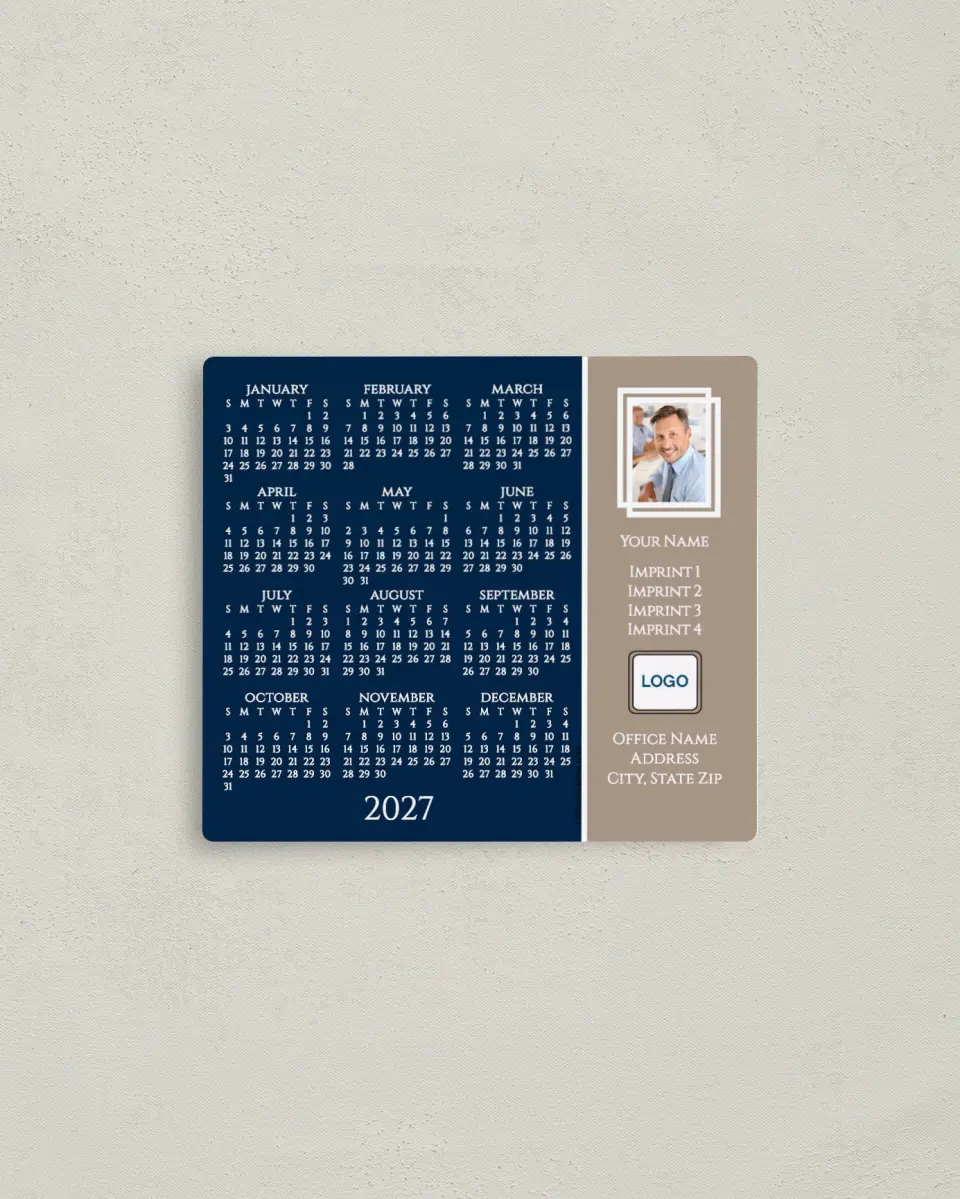 This is a 3½" x 4" Full Magnet Calendar called Studio Hues printed in full color with a Standard Gloss finish