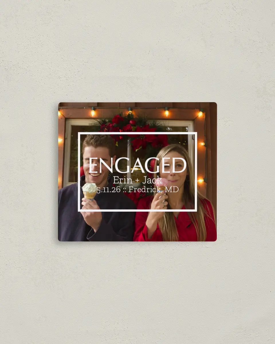 This is a 3½" x 4" Save the Date Magnet called Modern Heartthrob printed in full color with a Luxe Satin finish