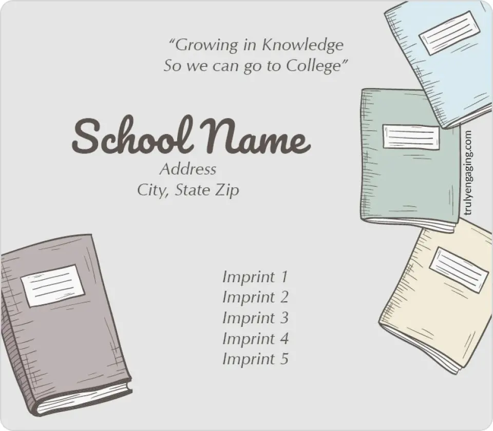 This is a 3½" x 4" School Contact Magnet called Book Love printed in full color