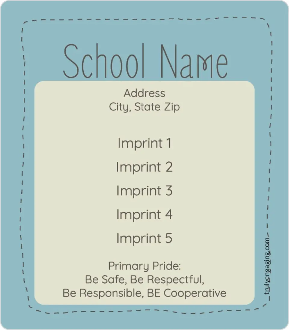 This is a 3½" x 4" School Contact Magnet called Making Tracks printed in full color