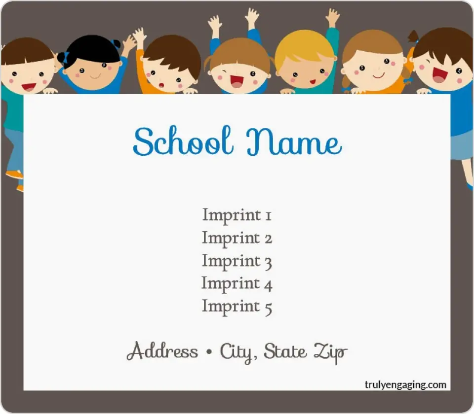 This is a 3½" x 4" School Contact Magnet called Student Cheer printed in full color
