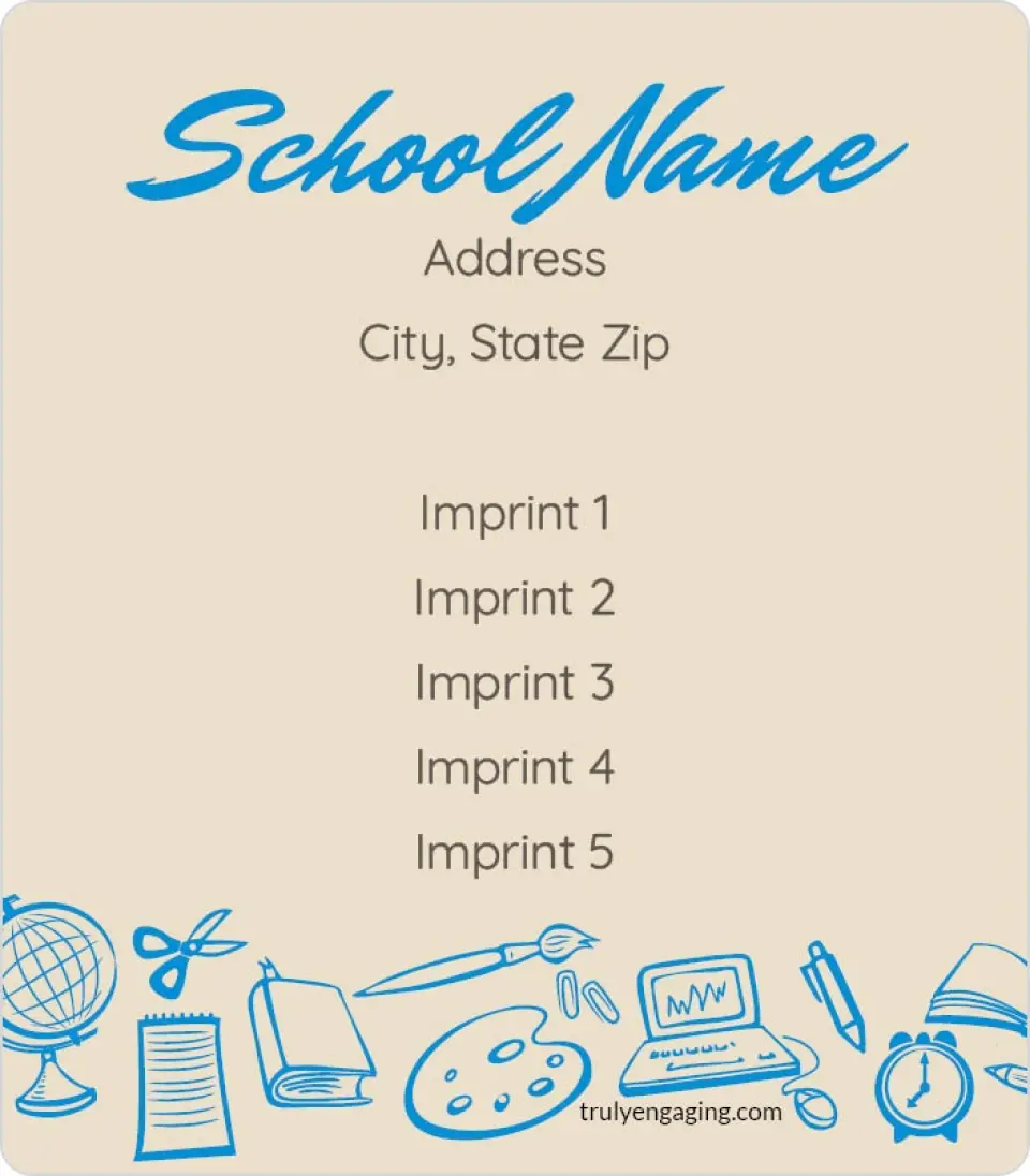This is a 3½" x 4" School Contact Magnet called Retro Tools printed in full color