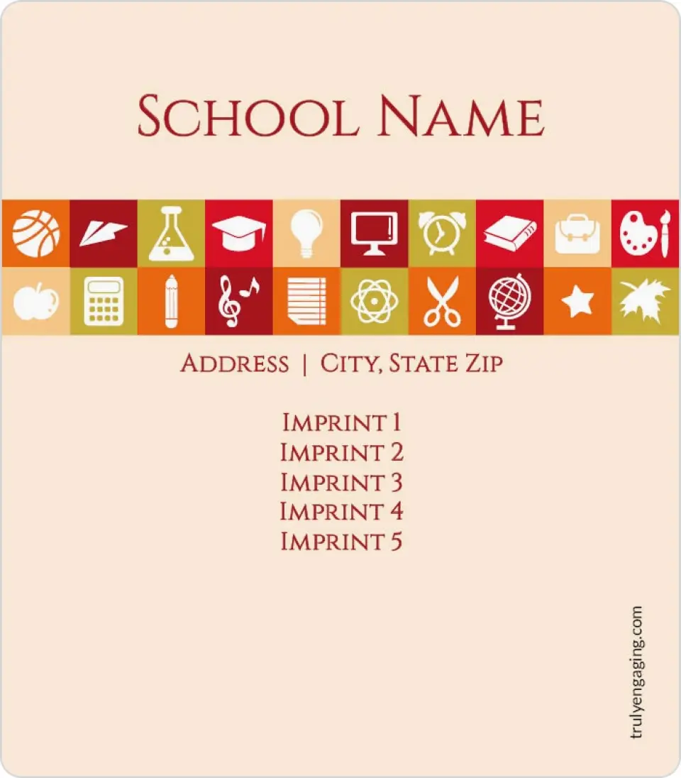 This is a 3½" x 4" School Contact Magnet called Border Supplies printed in full color