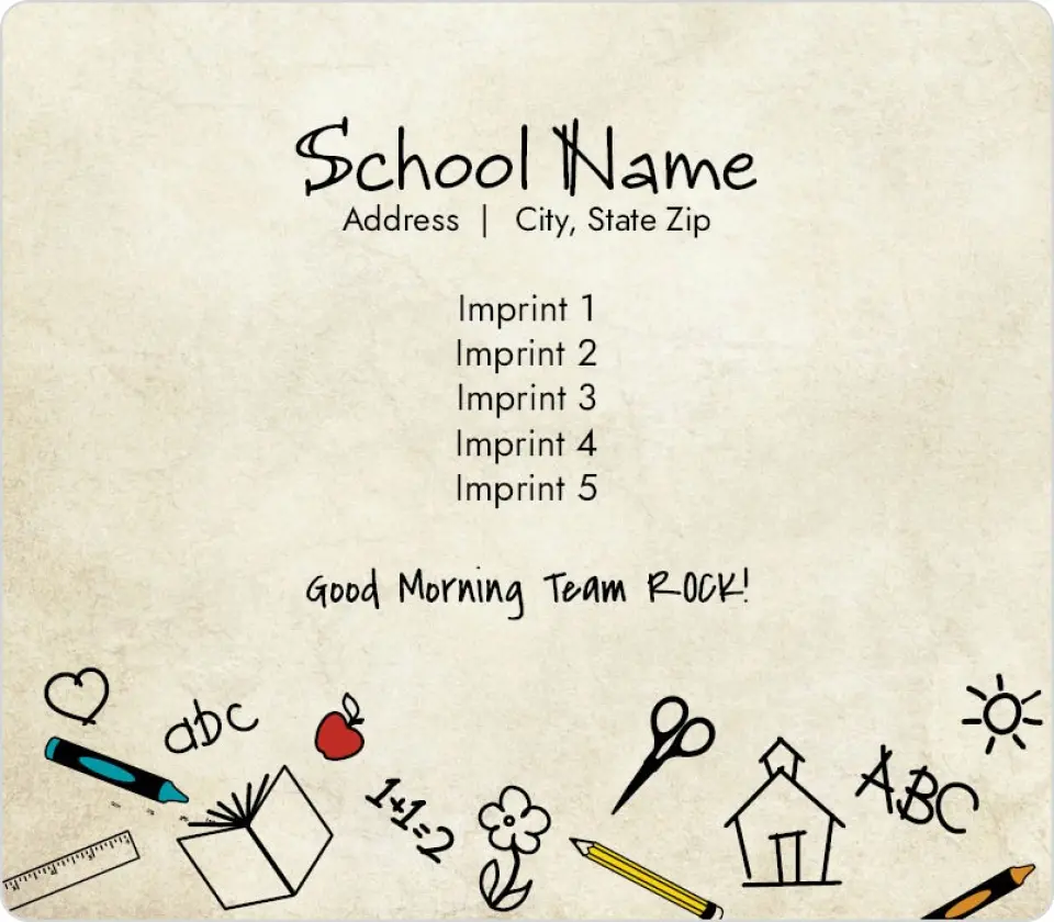 This is a 3½" x 4" School Contact Magnet called The Basics printed in full color