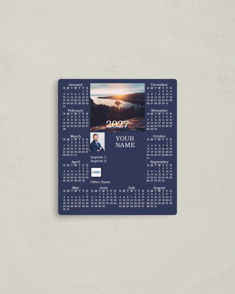 This is a 3½" x 4" Full Magnet Calendar called Mountain Retreat printed in full color with a Standard Gloss finish