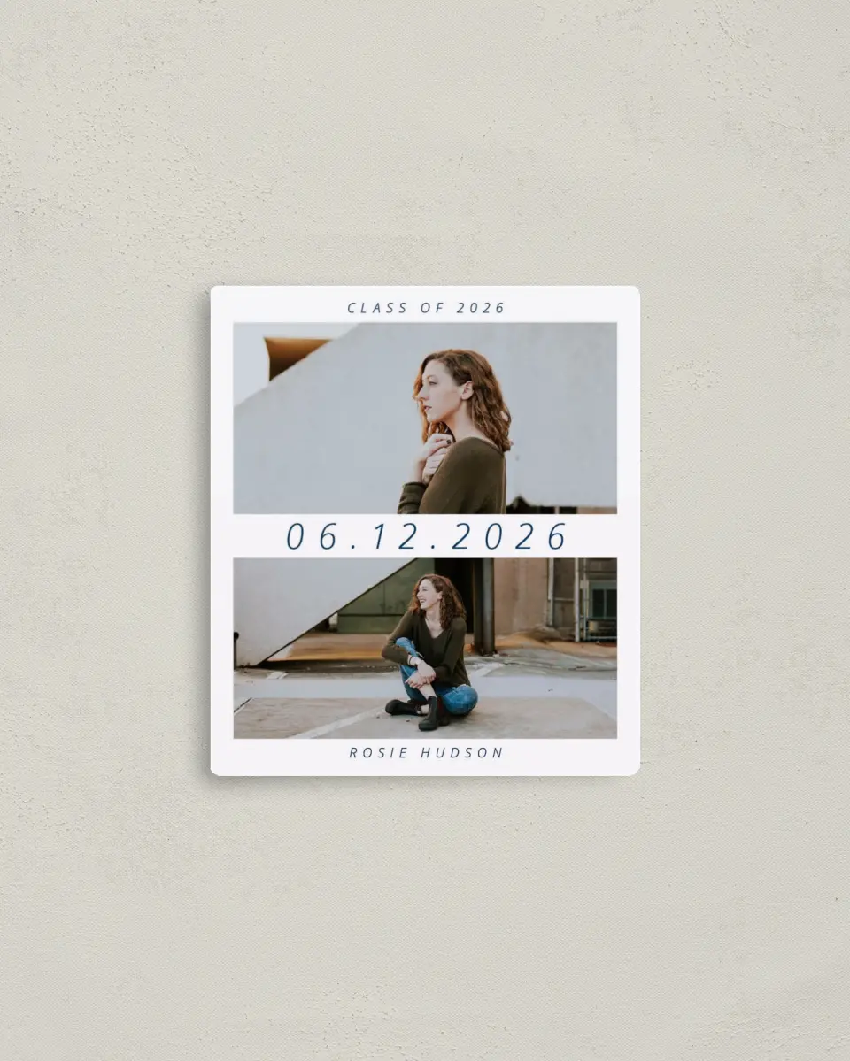 This is a 3½" x 4" Graduation Announcement Magnet called A Dream Fulfilled printed in full color with a Luxe Satin finish