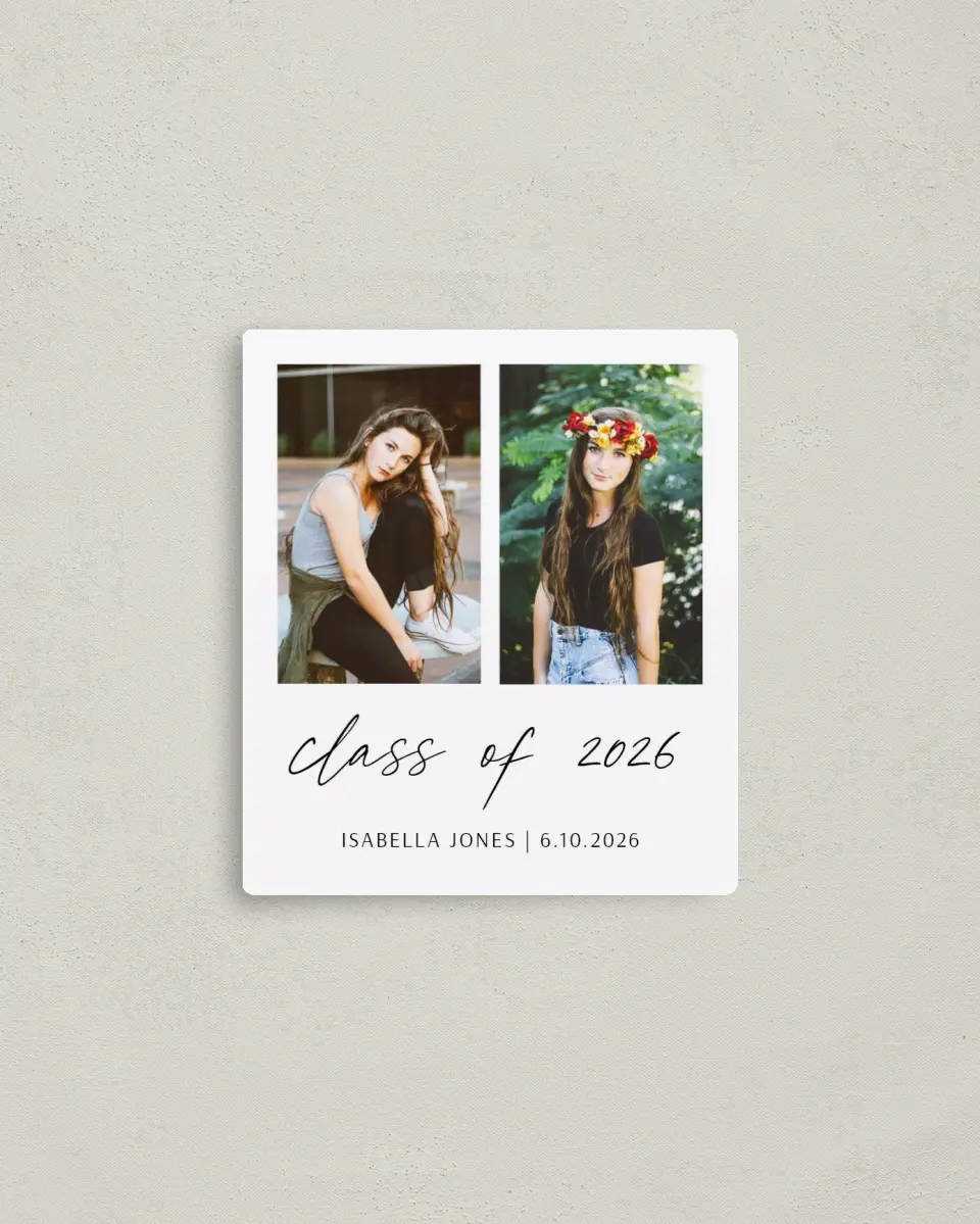 This is a 3½" x 4" Graduation Announcement Magnet called Your Passion printed in full color with a Luxe Satin finish