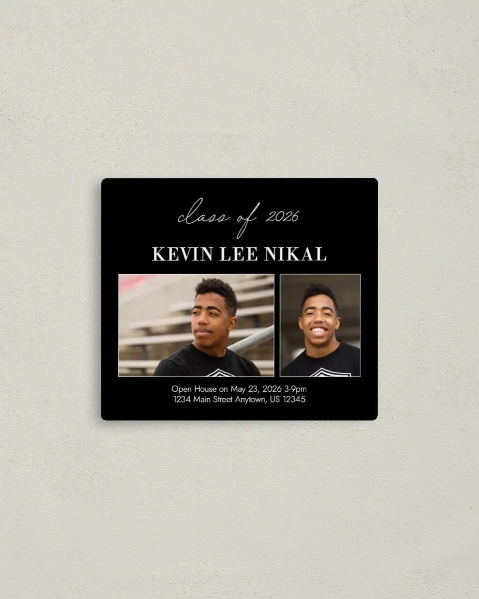 This is a 3½" x 4" Graduation Announcement Magnet called Shining Moment printed in full color with a Luxe Satin finish