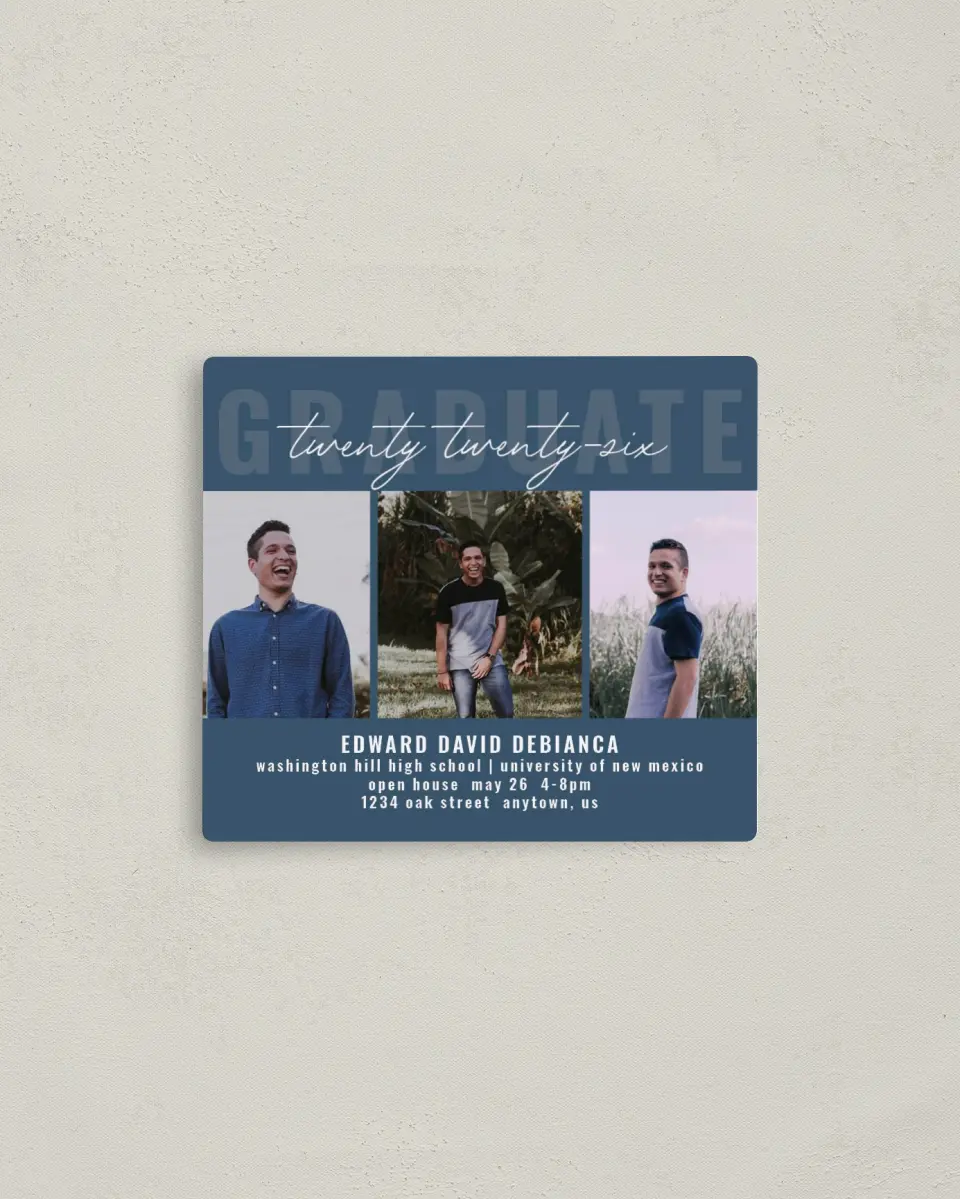This is a 3½" x 4" Graduation Announcement Magnet called I Did It! printed in full color with a Luxe Satin finish