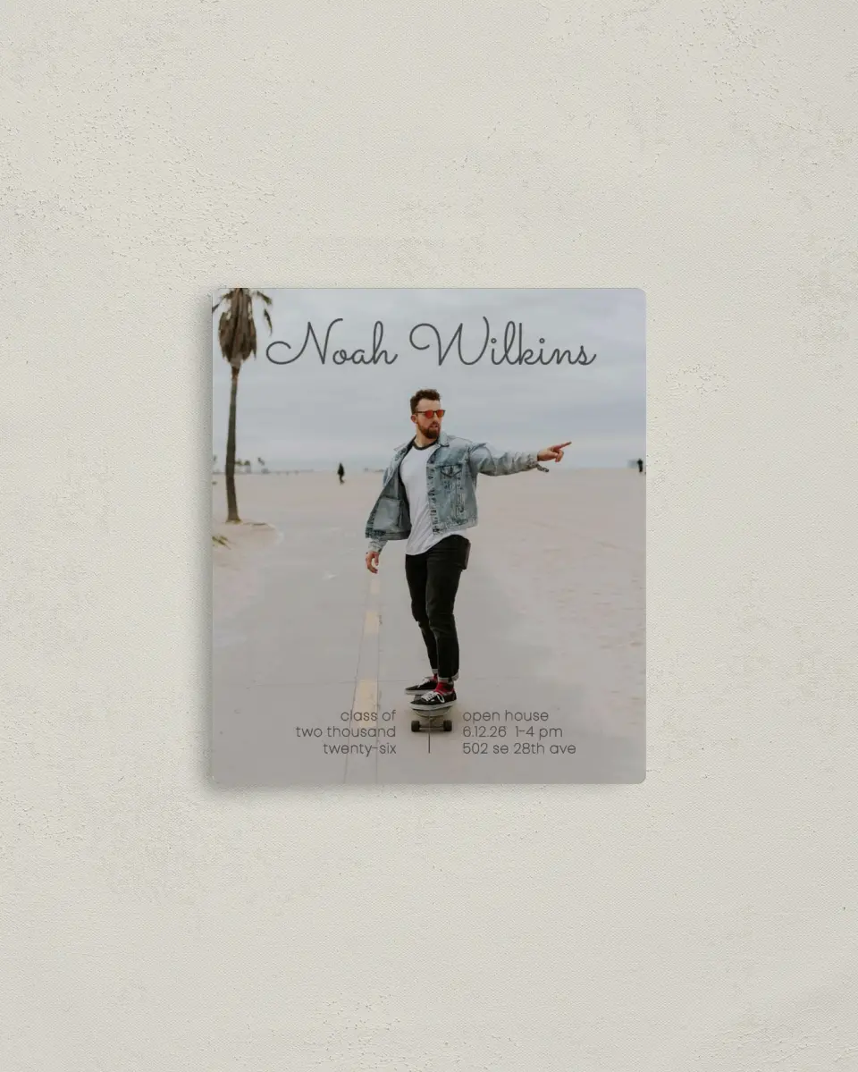This is a 3½" x 4" Graduation Announcement Magnet called Bold Rapture printed in full color with a Luxe Satin finish