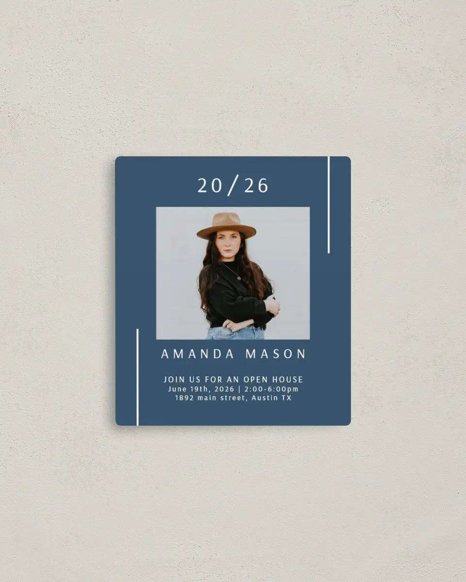 This is a 3½" x 4" Graduation Announcement Magnet called Focused Student printed in full color with a Luxe Satin finish