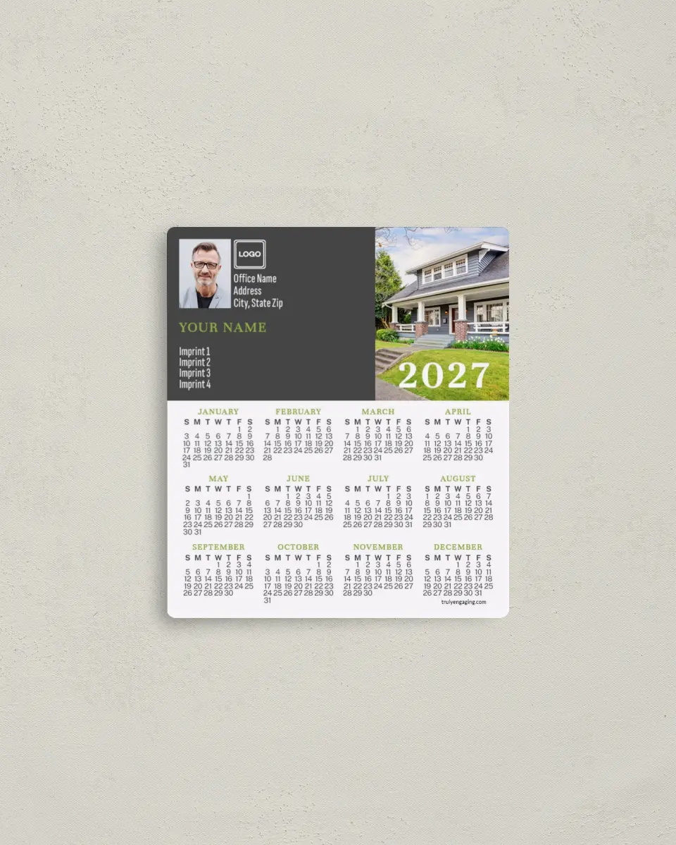 This is a 3½" x 4" Full Magnet Calendar called Listed Dates printed in full color with a Standard Gloss finish
