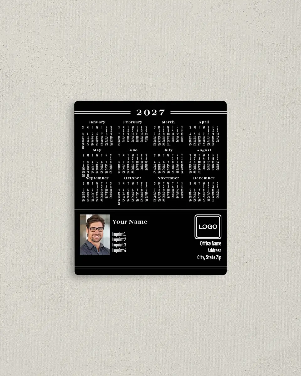 This is a 3½" x 4" Full Magnet Calendar called Pure Record printed in full color with a Standard Gloss finish