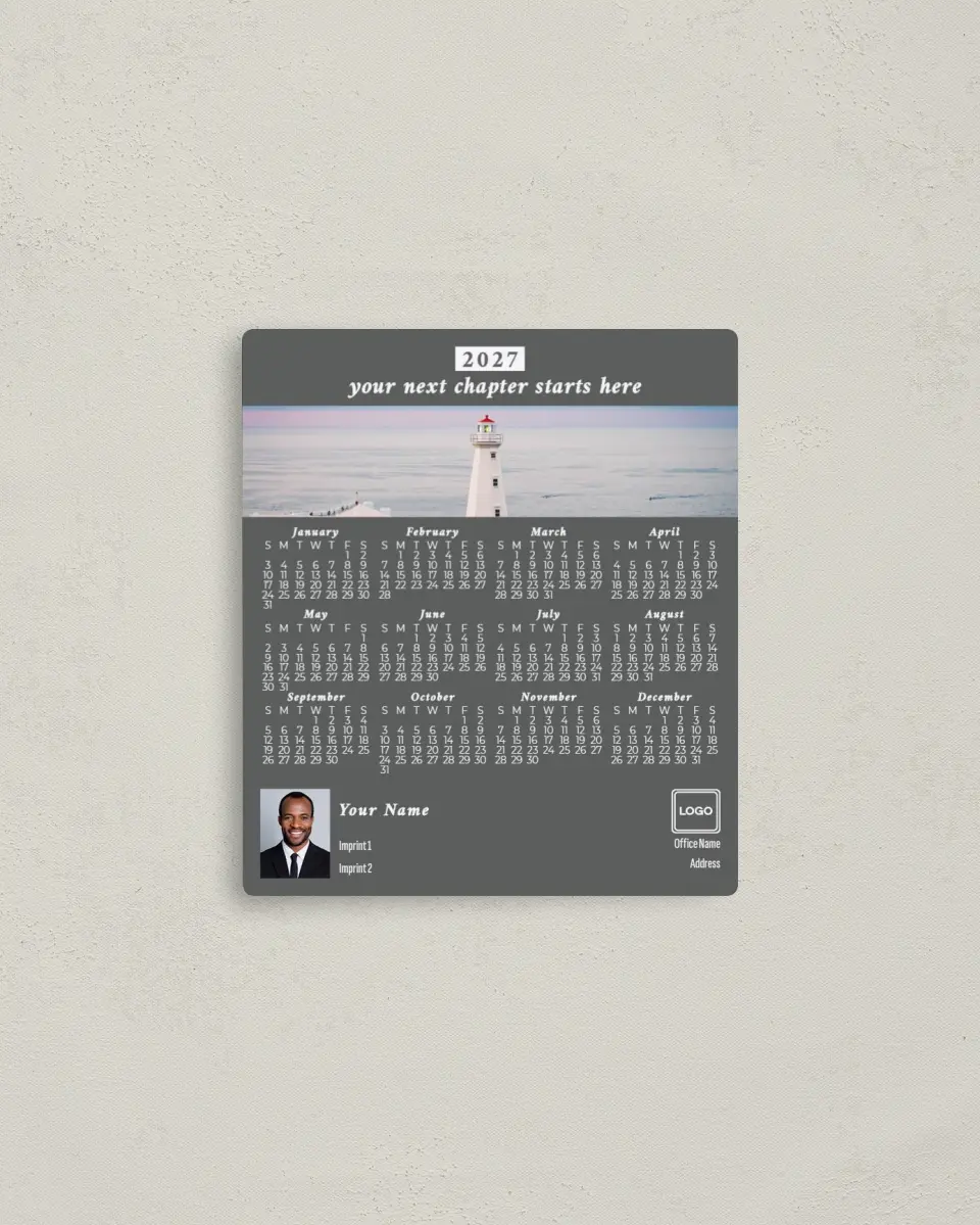 This is a 3½" x 4" Full Magnet Calendar called Lighthouse Scene printed in full color with a Standard Gloss finish