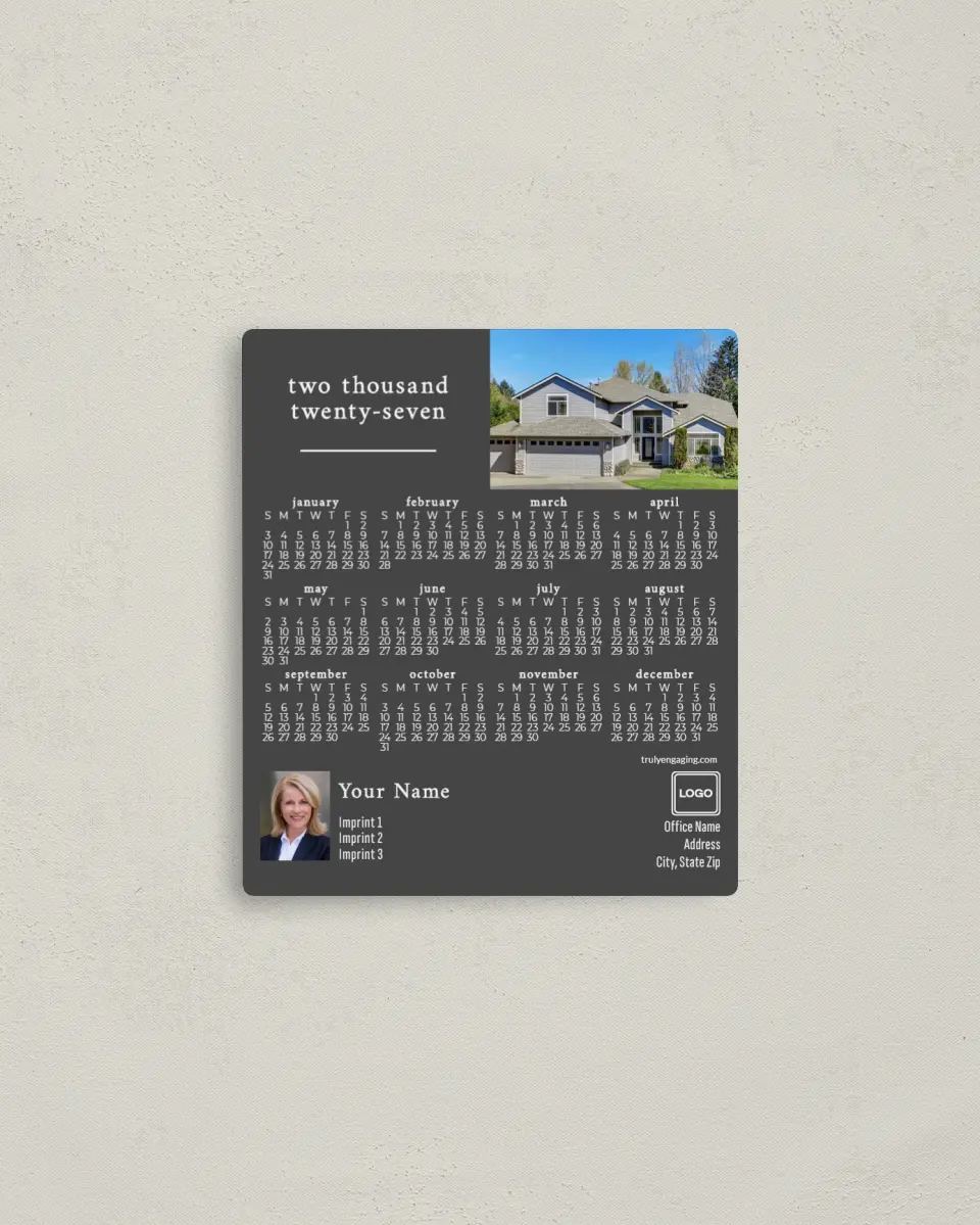 This is a 3½" x 4" Full Magnet Calendar called Quiet Home printed in full color with a Standard Gloss finish