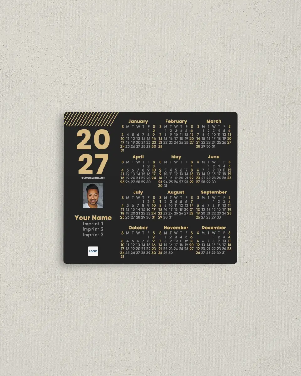 This is a 3½" x 4" Full Magnet Calendar called Grand Year printed in full color with a Standard Gloss finish