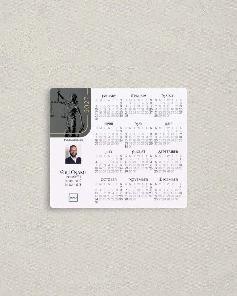 This is a 3½" x 4" Full Magnet Calendar called In All Fairness printed in full color with a Standard Gloss finish