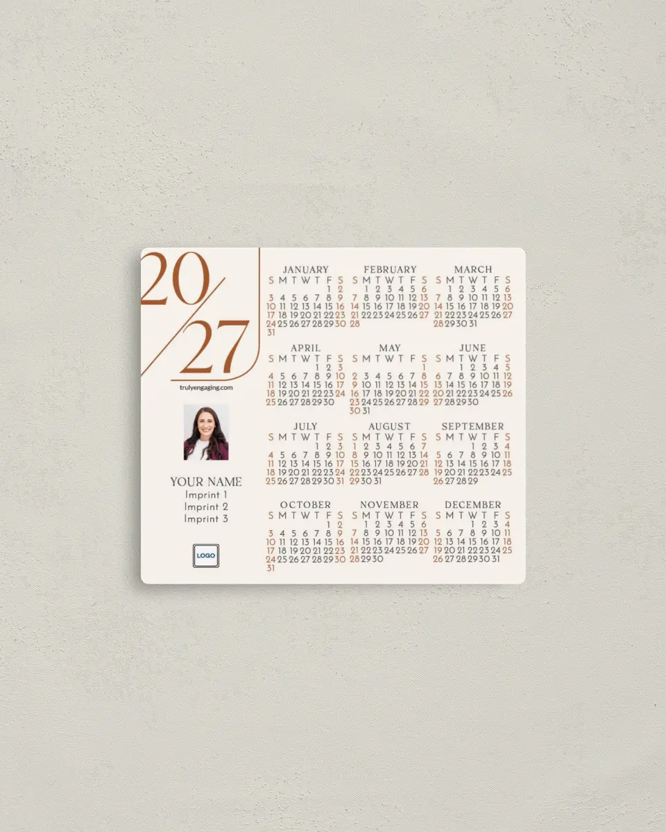 This is a 3½" x 4" Full Magnet Calendar called Date Lined printed in full color with a Standard Gloss finish