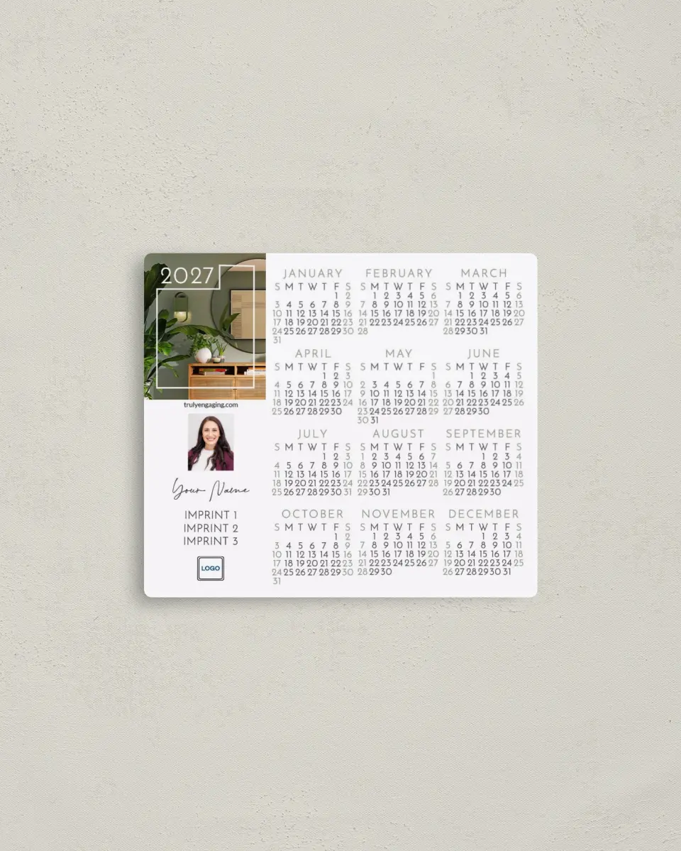This is a 3½" x 4" Full Magnet Calendar called Fresh Home printed in full color with a Standard Gloss finish