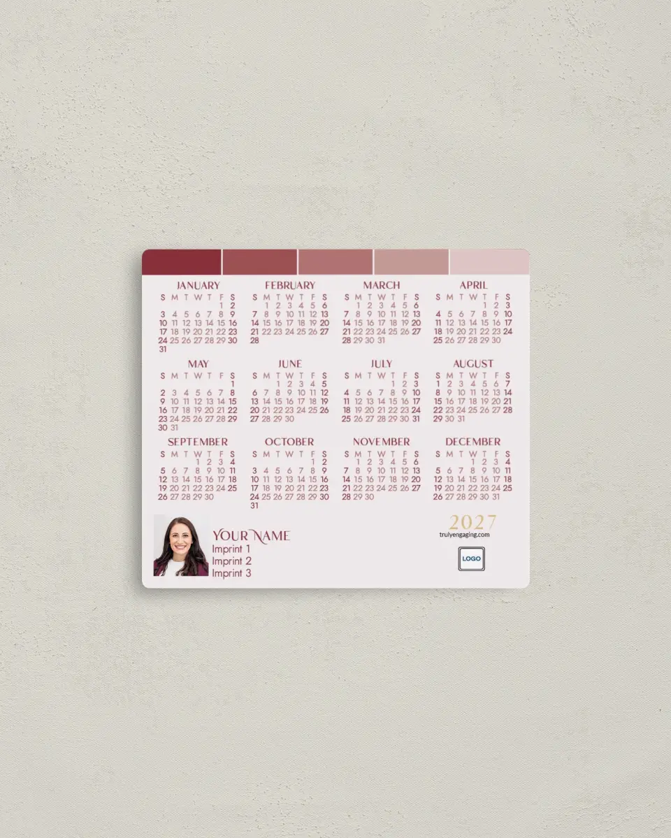 This is a 3½" x 4" Full Magnet Calendar called Color Swatch printed in full color with a Standard Gloss finish