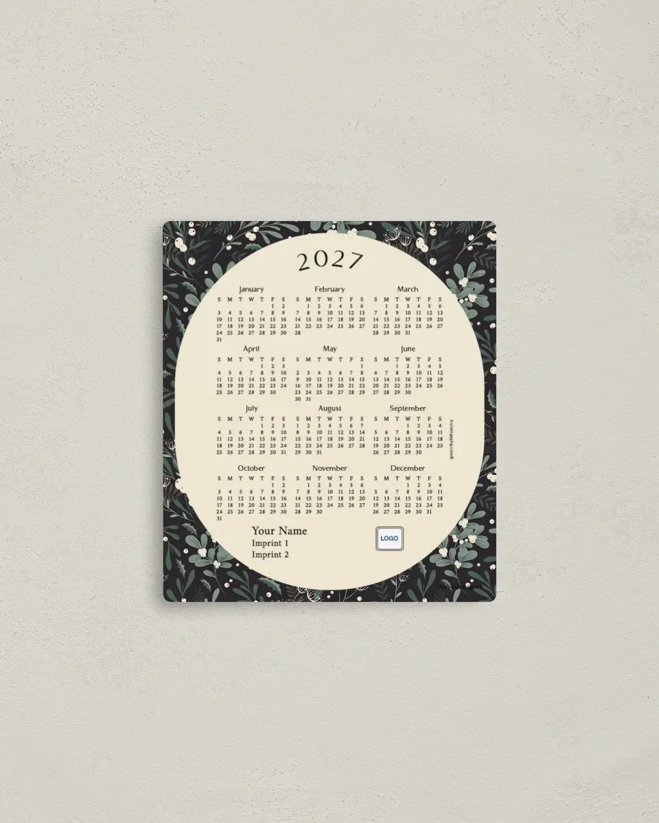 This is a 3½" x 4" Full Magnet Calendar called Blooming Pattern printed in full color with a Standard Gloss finish
