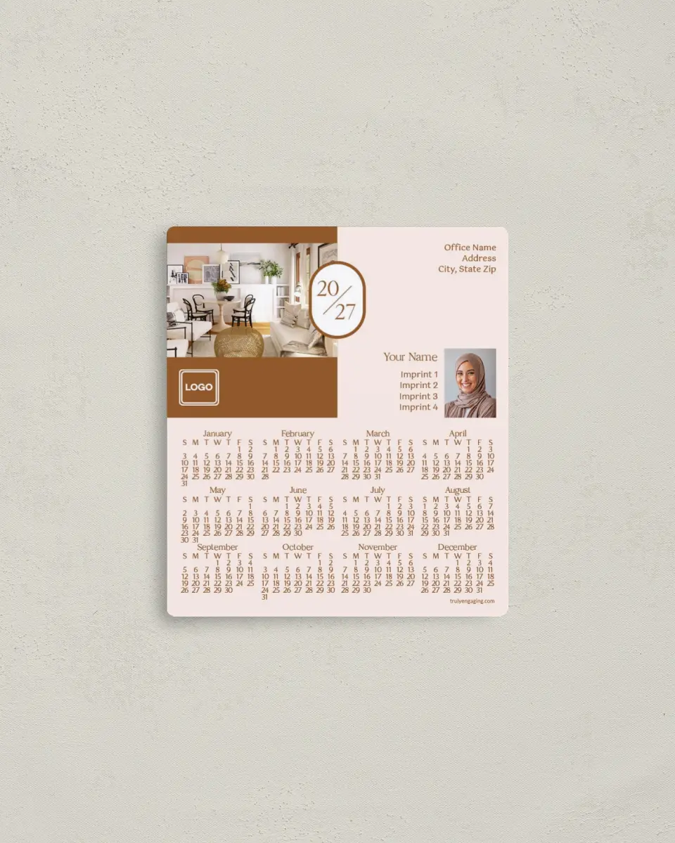 This is a 3½" x 4" Full Magnet Calendar called Full Year printed in full color with a Standard Gloss finish
