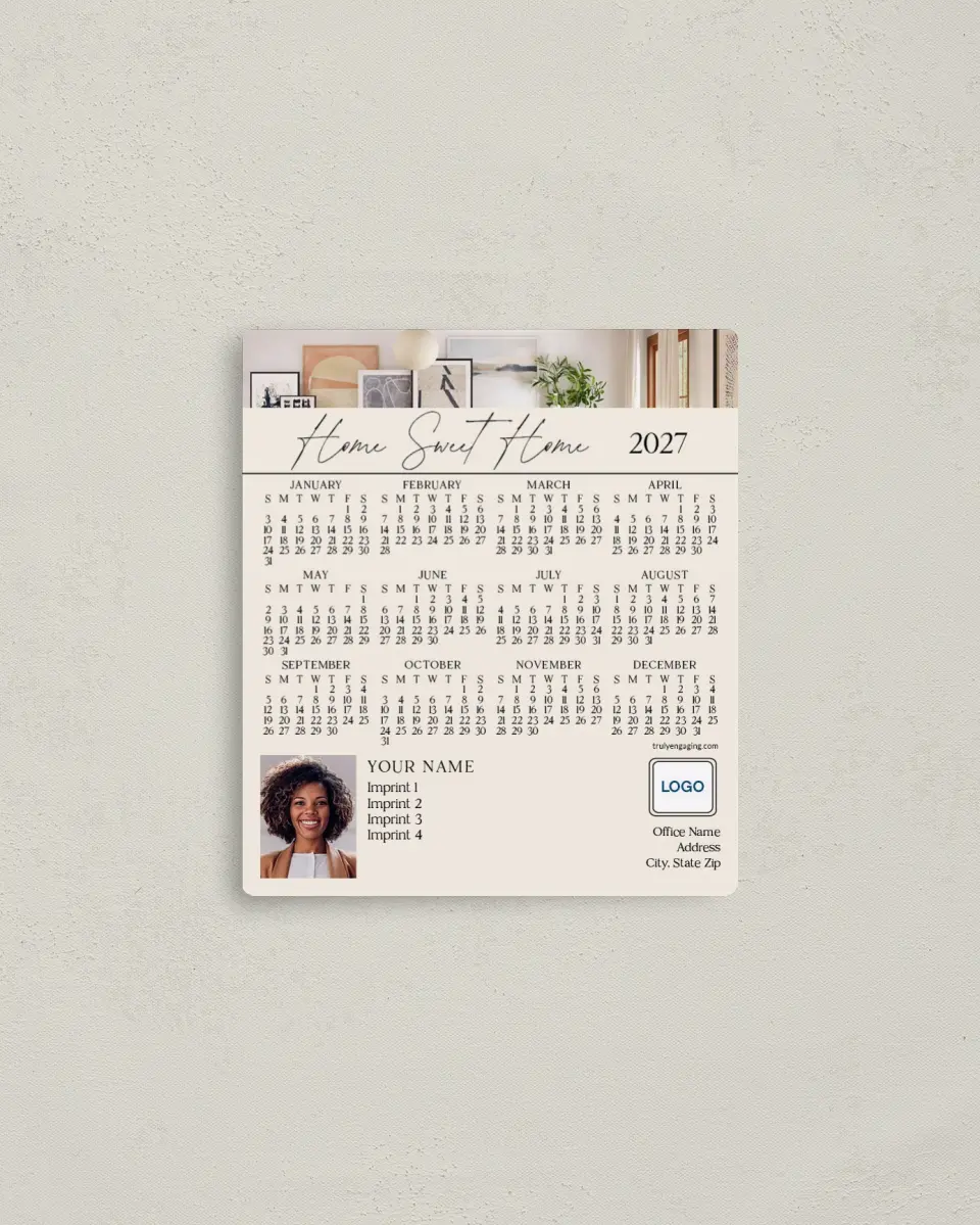 This is a 3½" x 4" Full Magnet Calendar called Sweet Room printed in full color with a Standard Gloss finish
