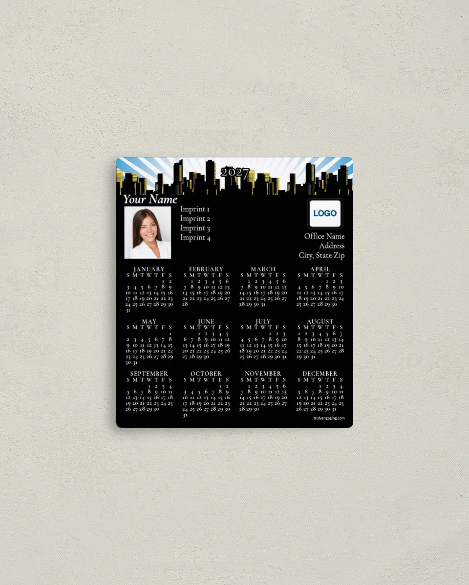 This is a 3½" x 4" Full Magnet Calendar called City Layout printed in full color with a Standard Gloss finish