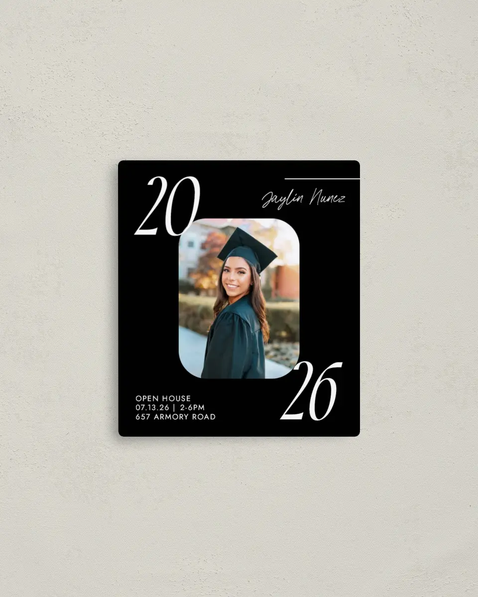 This is a 3½" x 4" Graduation Announcement Magnet called Your Year! printed in full color with a Luxe Satin finish