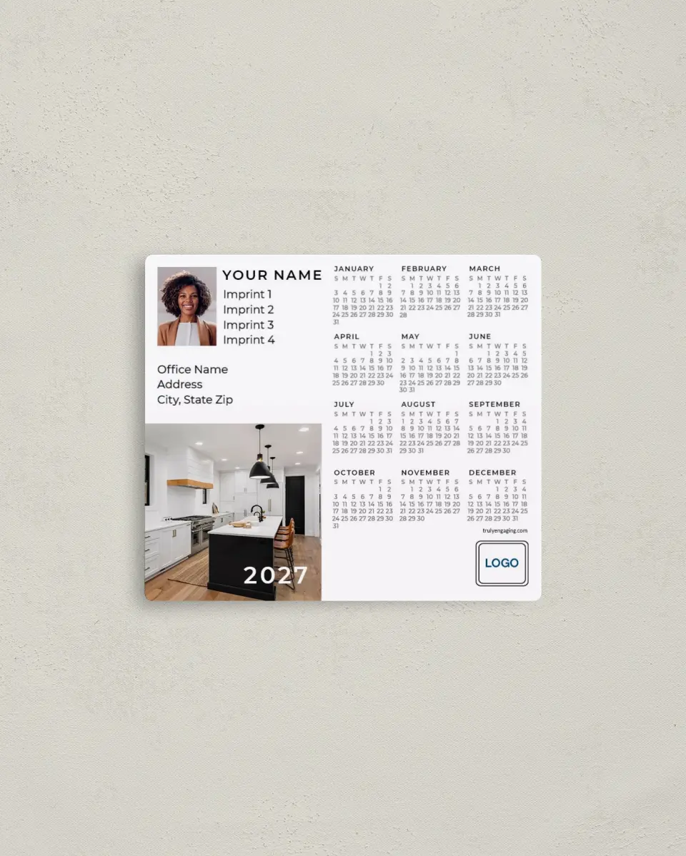 This is a 3½" x 4" Full Magnet Calendar called Homestead Harmony printed in full color with a Standard Gloss finish
