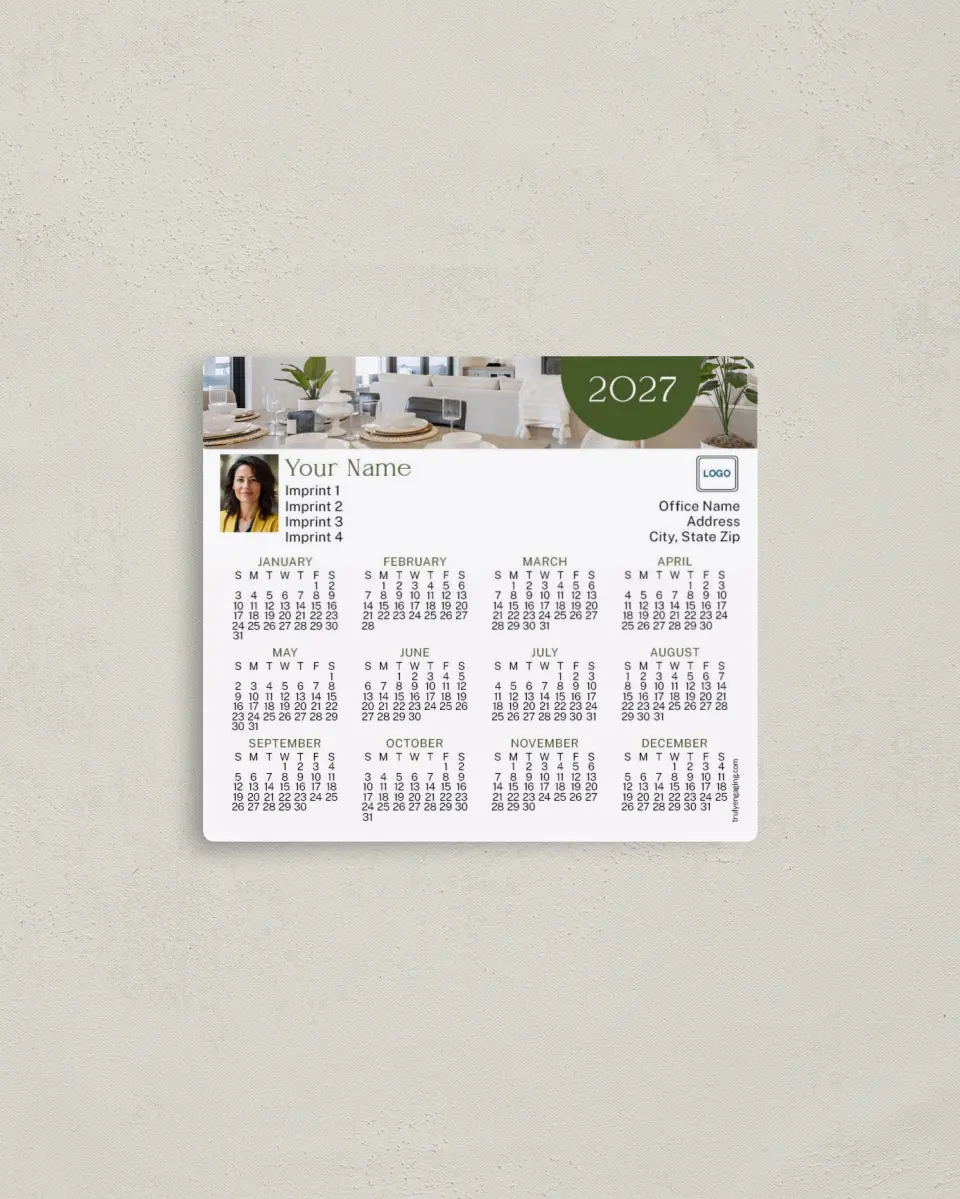 This is a 3½" x 4" Full Magnet Calendar called Kitchen Table Reflections printed in full color with a Standard Gloss finish