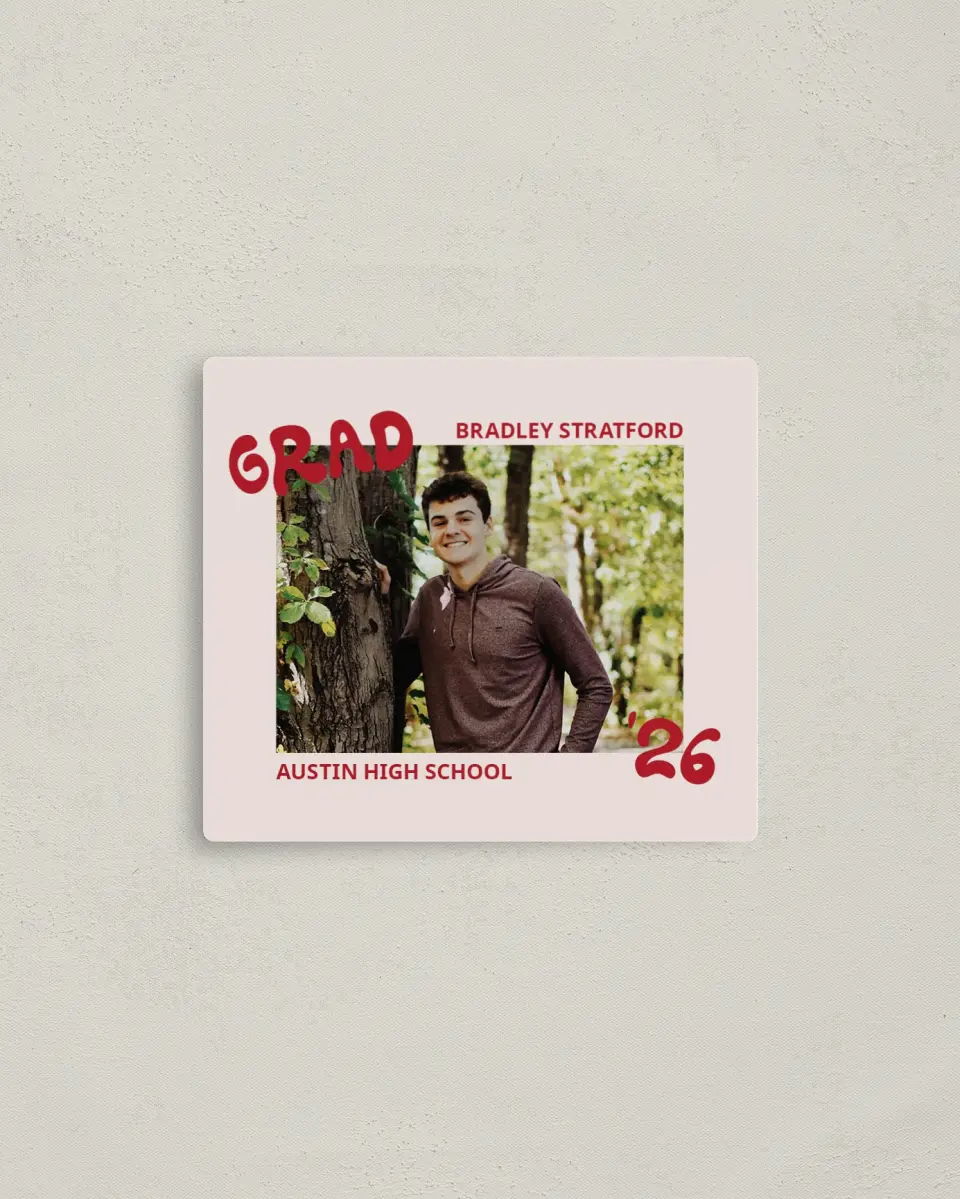 This is a 3½" x 4" Graduation Announcement Magnet called Final Countdown printed in full color with a Luxe Satin finish