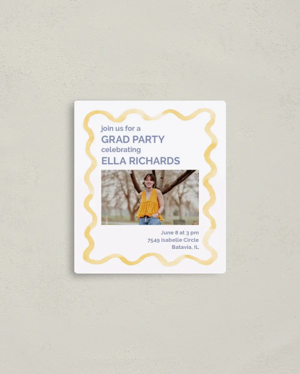 This is a 3½" x 4" Graduation Announcement Magnet called Future is Bright printed in full color with a Luxe Satin finish