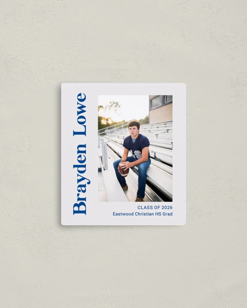 This is a 3½" x 4" Graduation Announcement Magnet called Side of Success printed in full color with a Luxe Satin finish