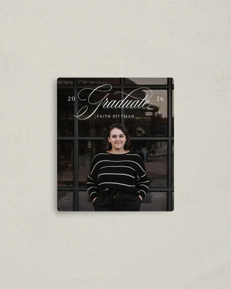 This is a 3½" x 4" Graduation Announcement Magnet called Class Elegance printed in full color with a Luxe Satin finish