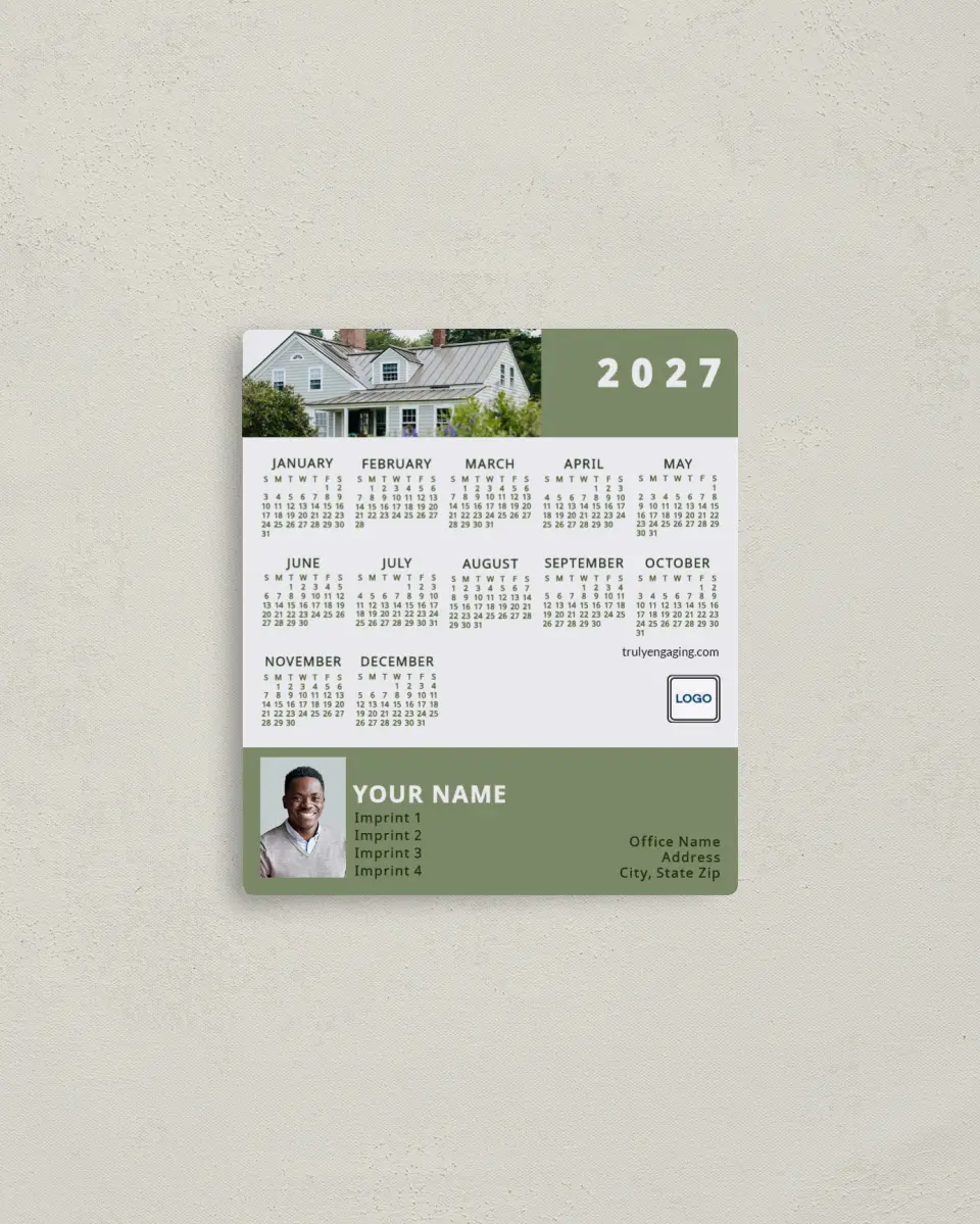 This is a 3½" x 4" Full Magnet Calendar called Homeward Bound printed in full color with a Standard Gloss finish