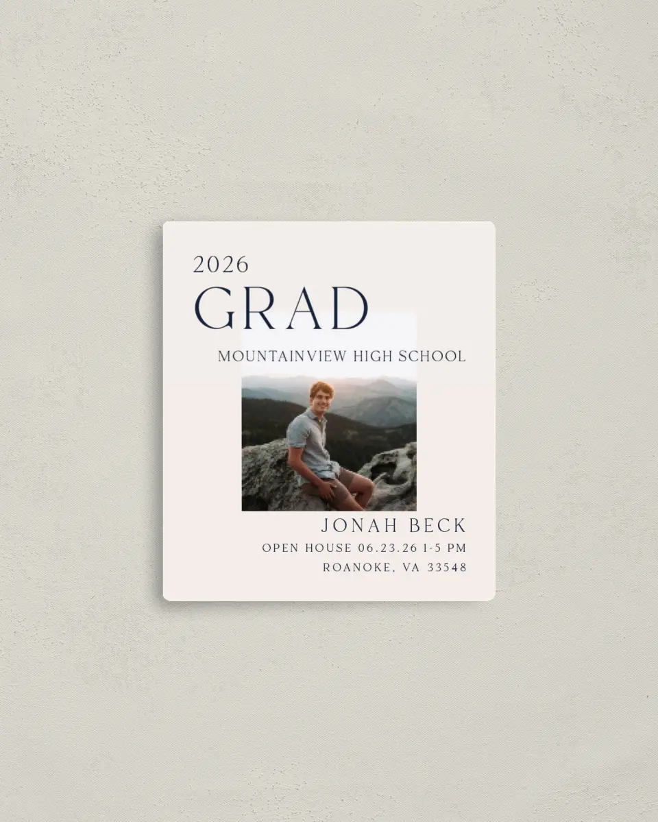 This is a 3½" x 4" Graduation Announcement Magnet called We Did It printed in full color with a Luxe Satin finish