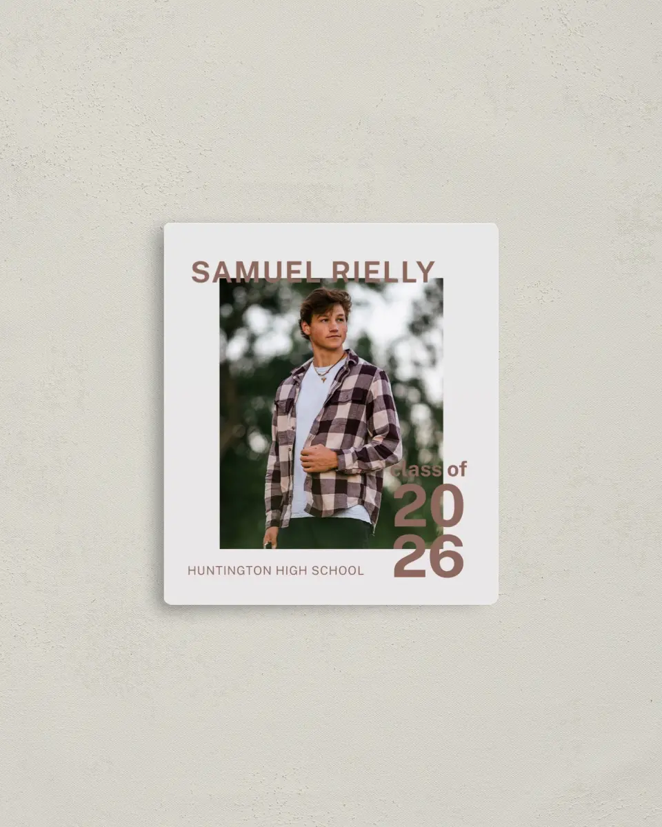 This is a 3½" x 4" Graduation Announcement Magnet called Graduation Time printed in full color with a Luxe Satin finish