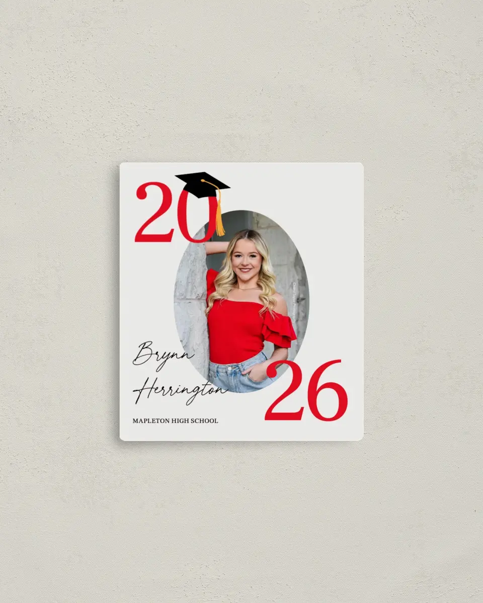 This is a 3½" x 4" Graduation Announcement Magnet called True Success printed in full color with a Luxe Satin finish