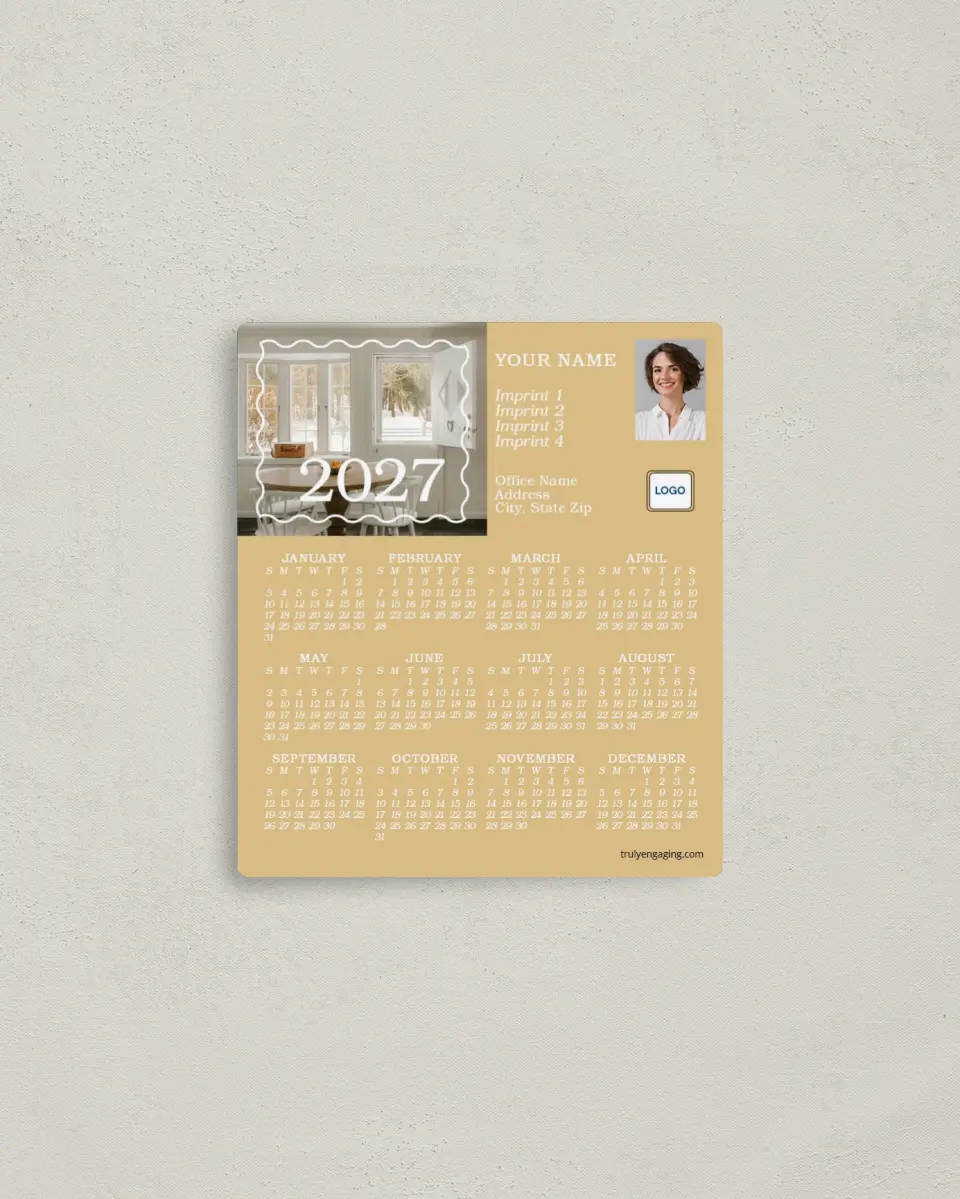 This is a 3½" x 4" Full Magnet Calendar called Coquette Home printed in full color with a Standard Gloss finish