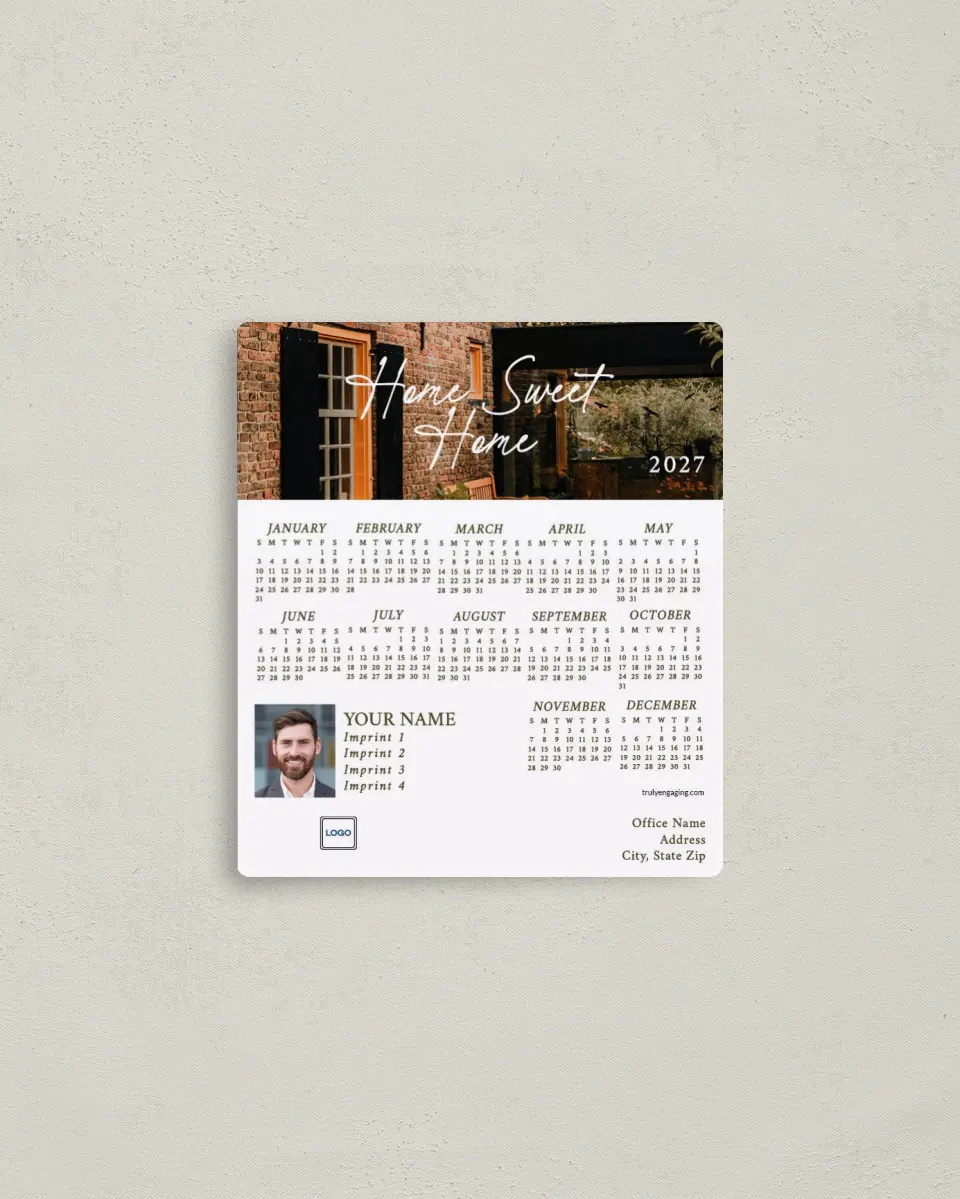 This is a 3½" x 4" Full Magnet Calendar called Day By Day printed in full color with a Standard Gloss finish