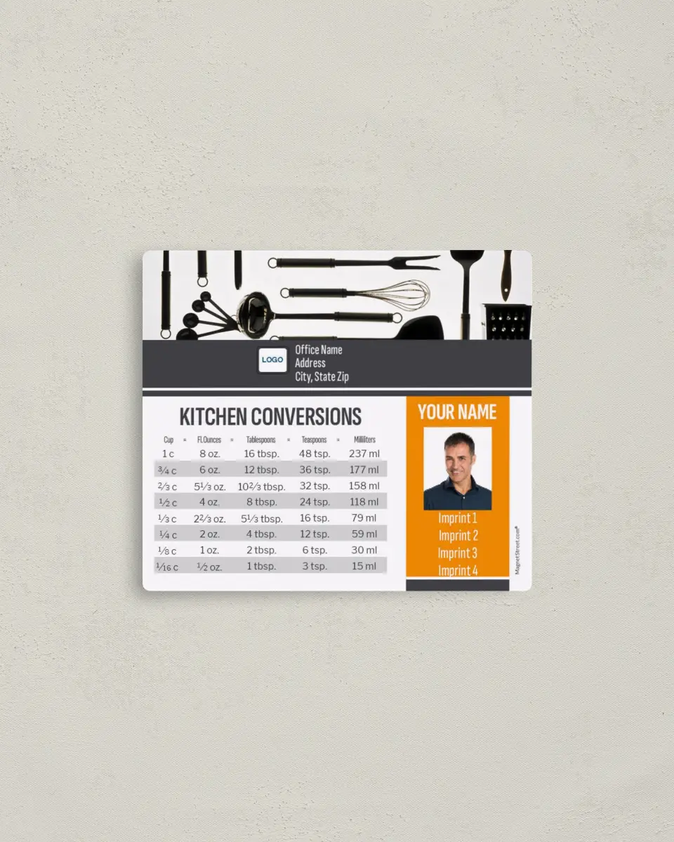 This is a 3½" x 4" Kitchen Conversion called Kitchen Items printed in full color with a Standard Gloss finish