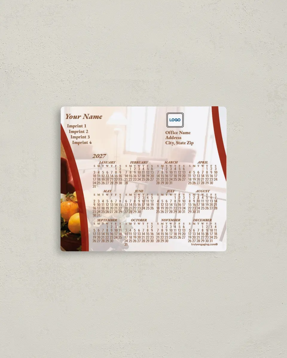 This is a 3½" x 4" Full Magnet Calendar called Curves printed in full color with a Standard Gloss finish