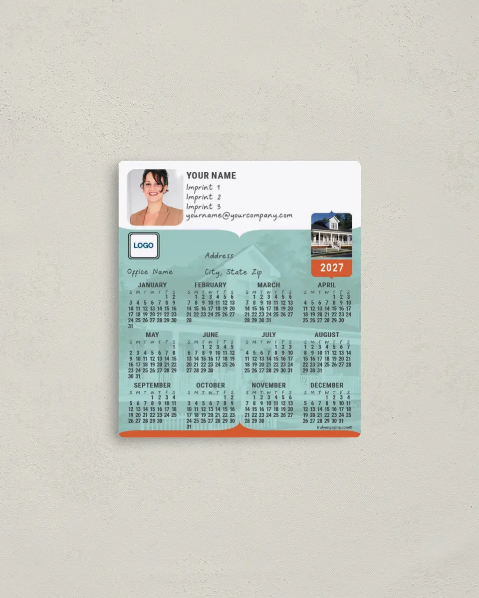 This is a 3½" x 4" Full Magnet Calendar called Unique Home Focus printed in full color with a Standard Gloss finish