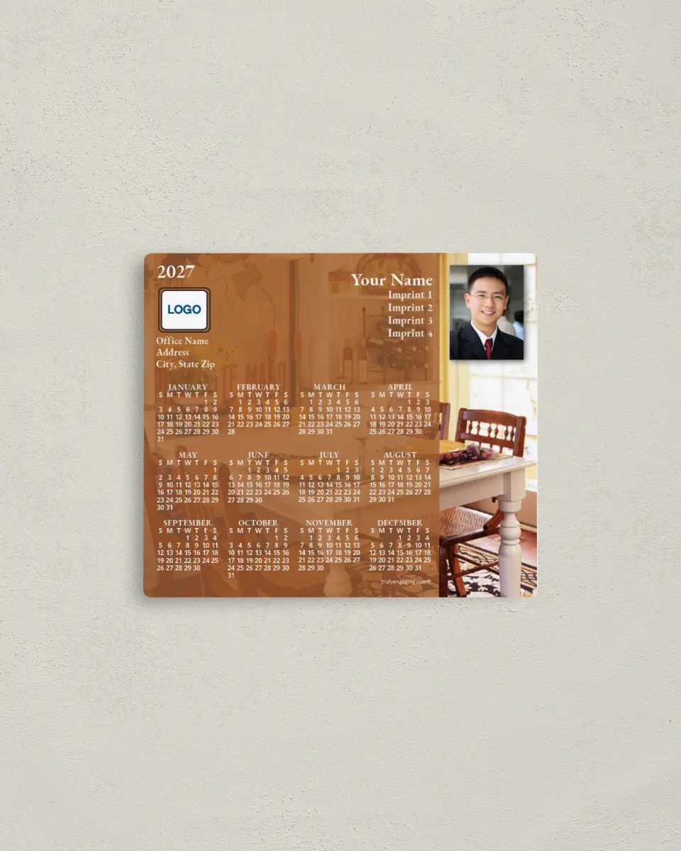 This is a 3½" x 4" Full Magnet Calendar called Kitchen printed in full color with a Standard Gloss finish